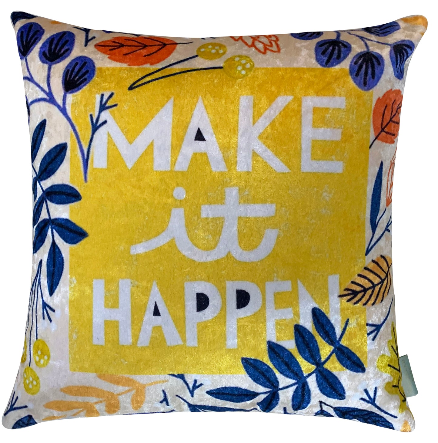 Make It Happen Modern Chic Designer Velvet Cushion Cover 