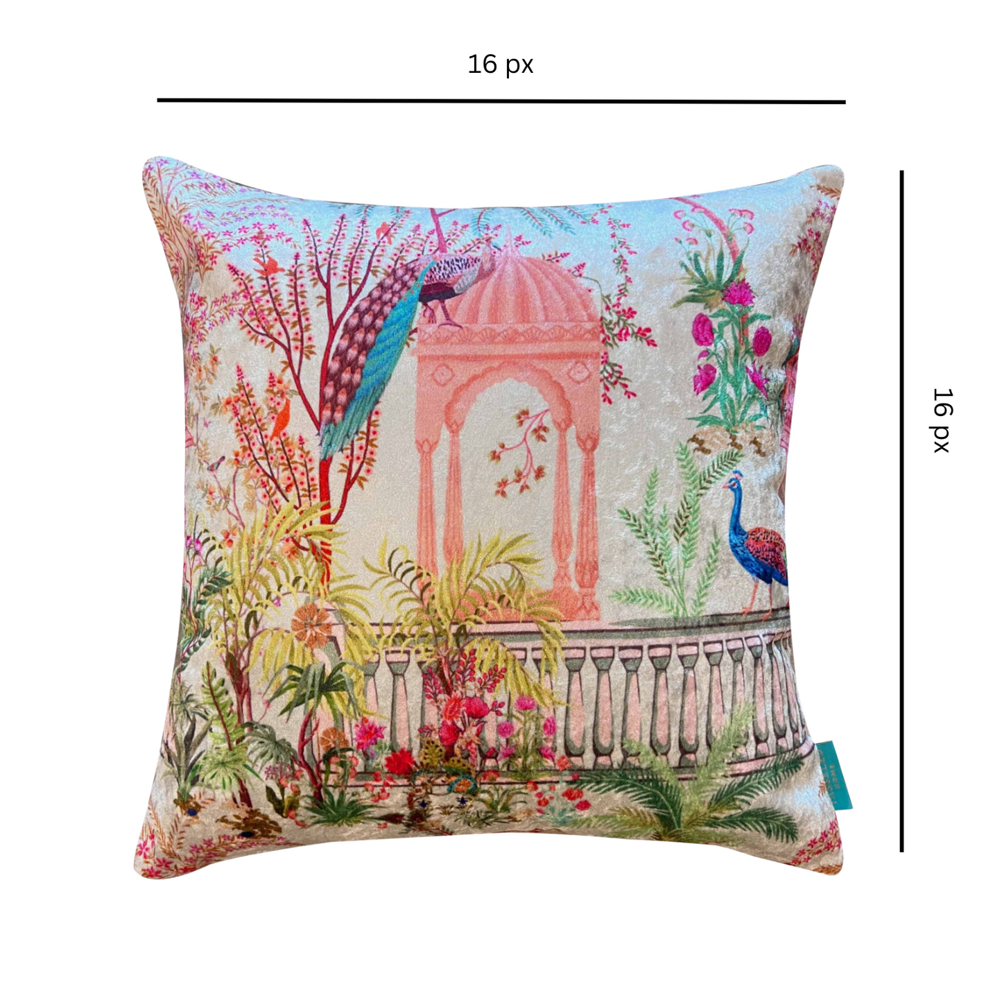 Mughal Scenes Modern Chic Designer Velvet Cushion Cover 