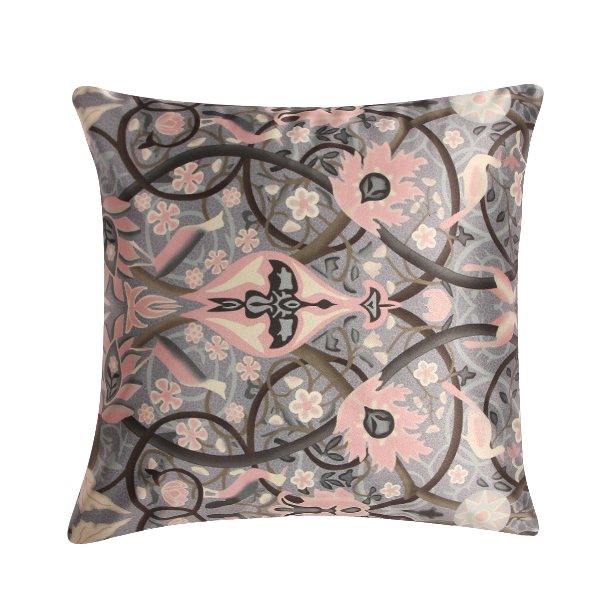 Olive Flower Crushed Velvet Cushion Cover 