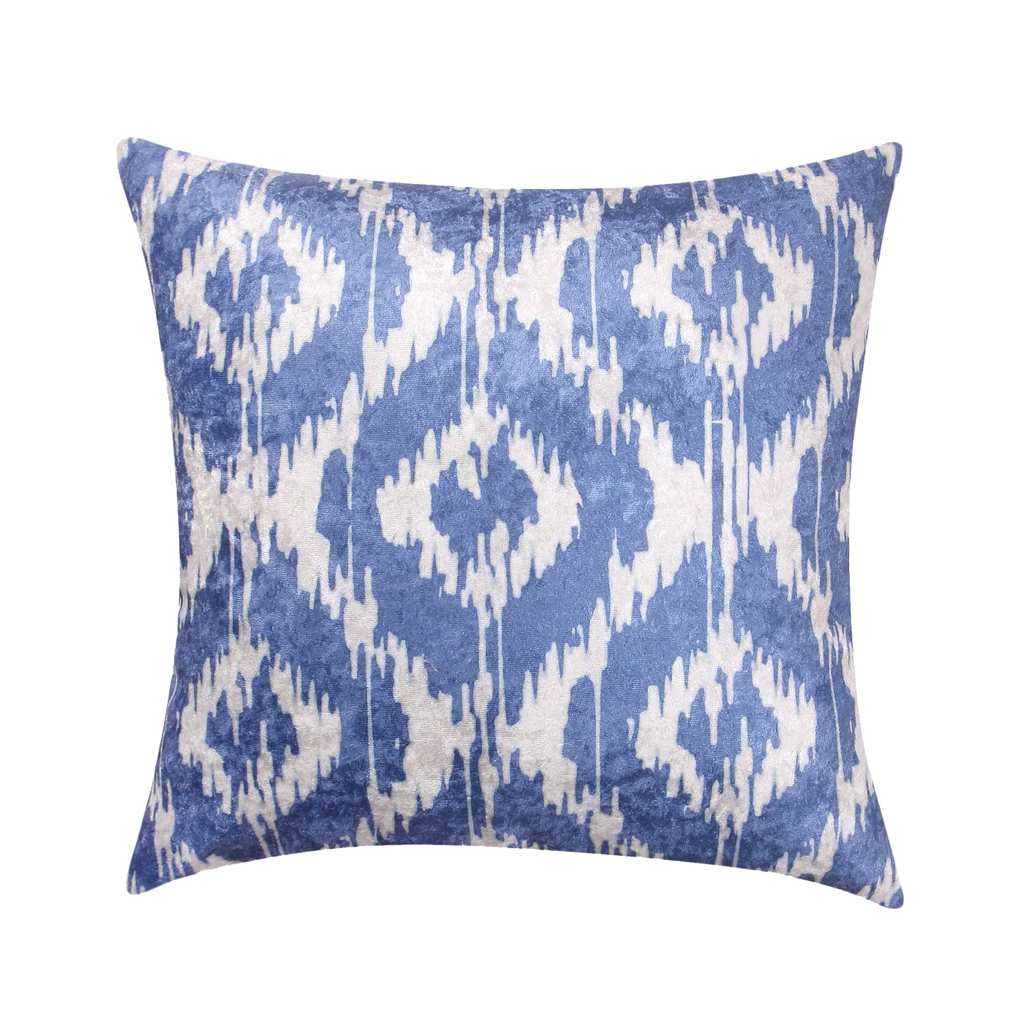 Rhombus Ikkat Crushed Velvet Cushion Cover